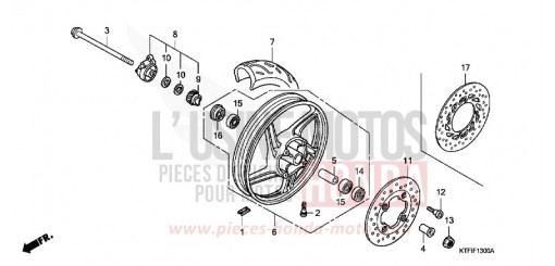 ROUE AVANT SH125A de 2010